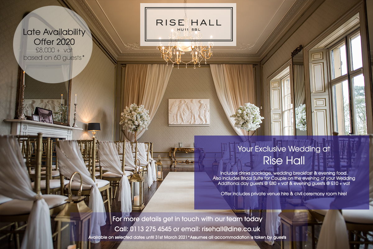 Country House Wedding Venue Rise Hall in Yorkshire