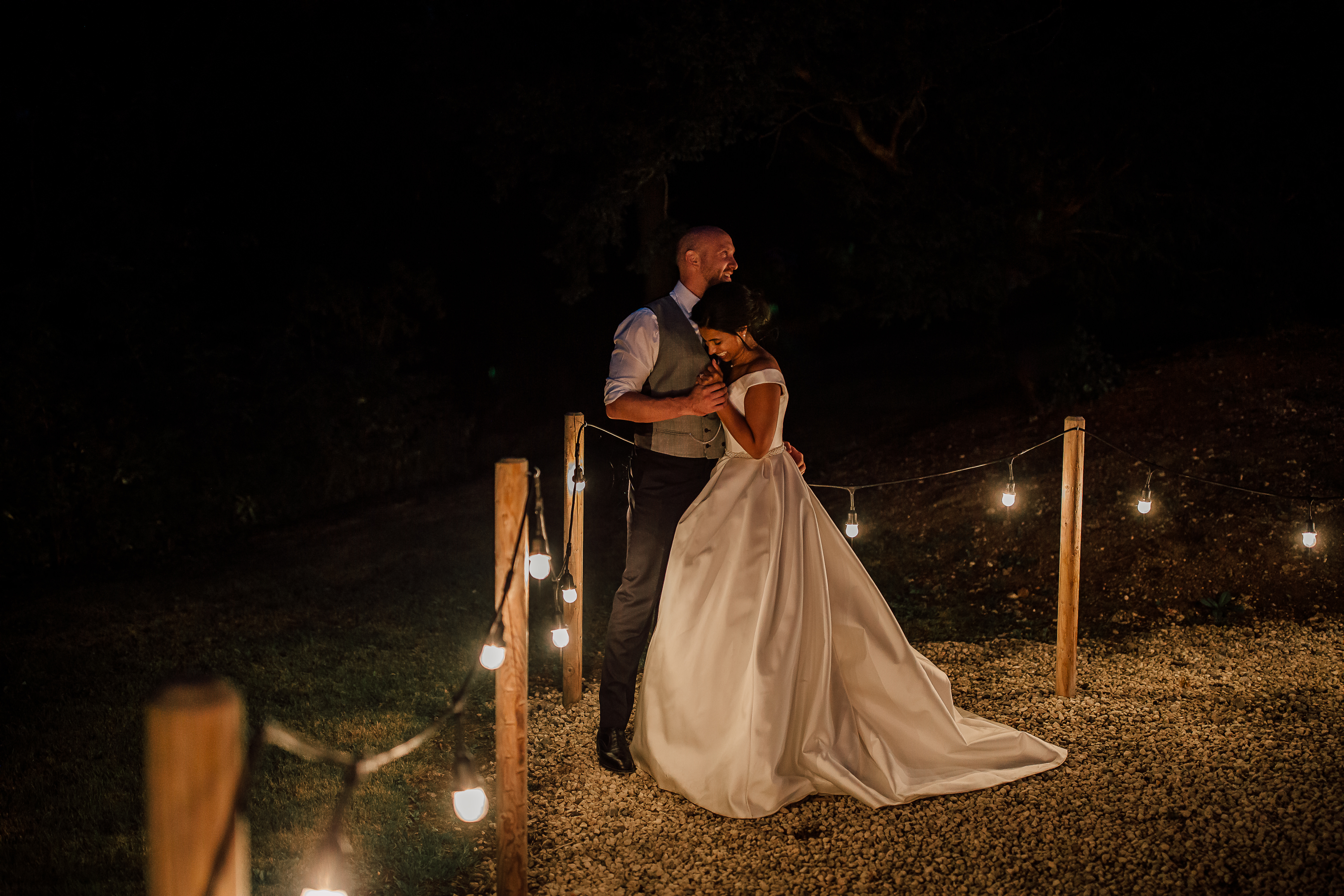 Howsham Hall | Courtyard | Festoon Lighting | Wedding Venue York | Anecia & Ben