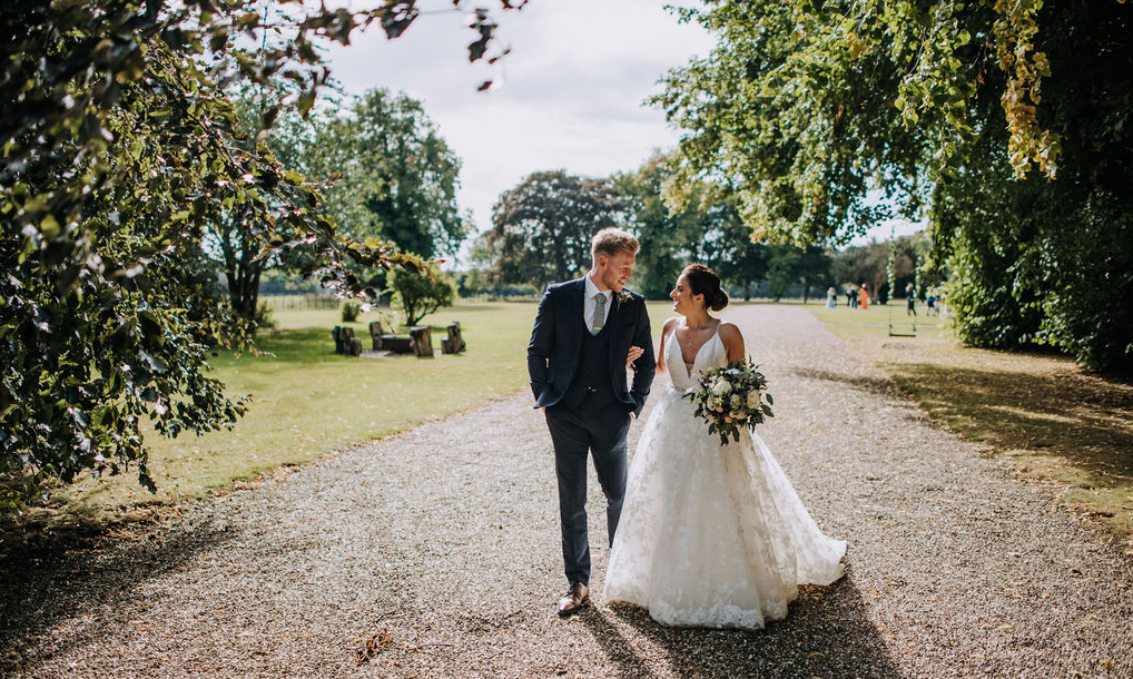 Taking a stroll in the grounds of Rise Hall - Wedding Venue East Yorkshire - Counrty House Weddings