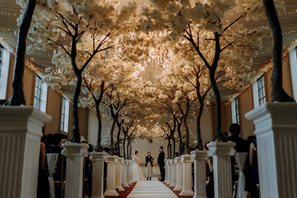 Dine Wedding Venue I Rise Hall I Blosson Tree Wedding Ceremony