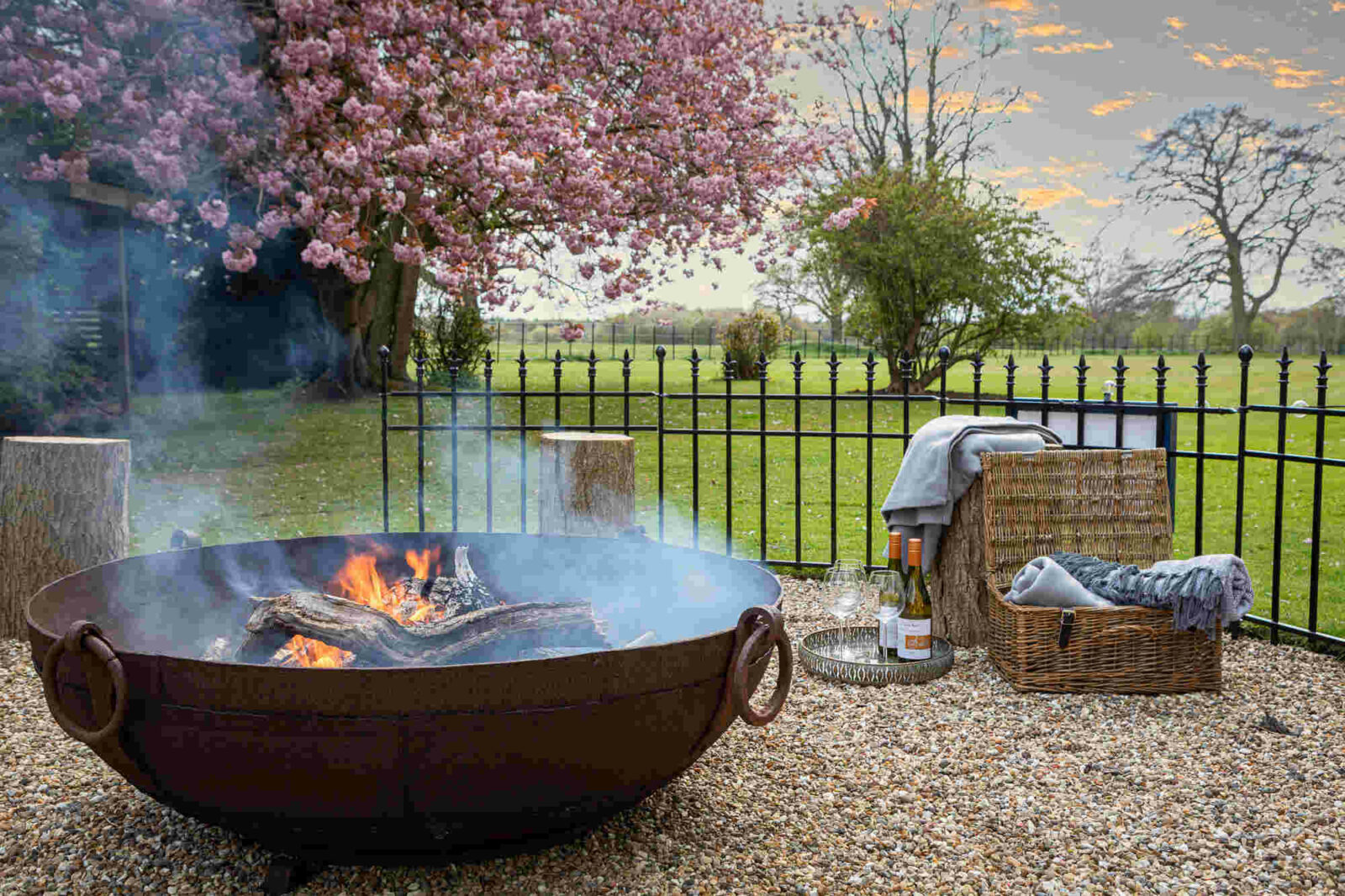 Dine Venues | Rise Hall | Gorgeous Fire Pit in the grounds of Rise Hall, Yorkshire