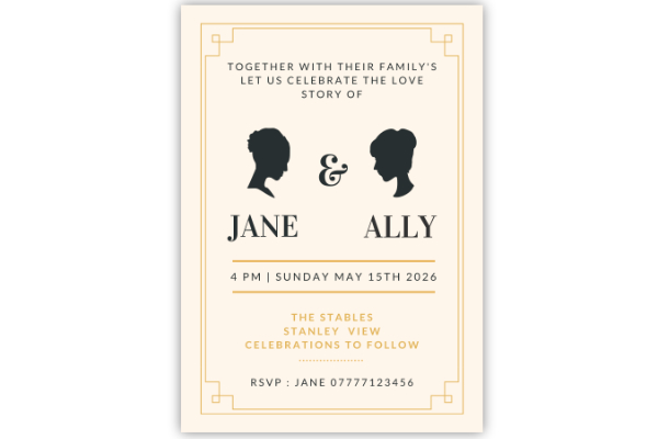 Dine Venues | LGBT Wedding Invitations | Lesbian wedding | 2 Brides