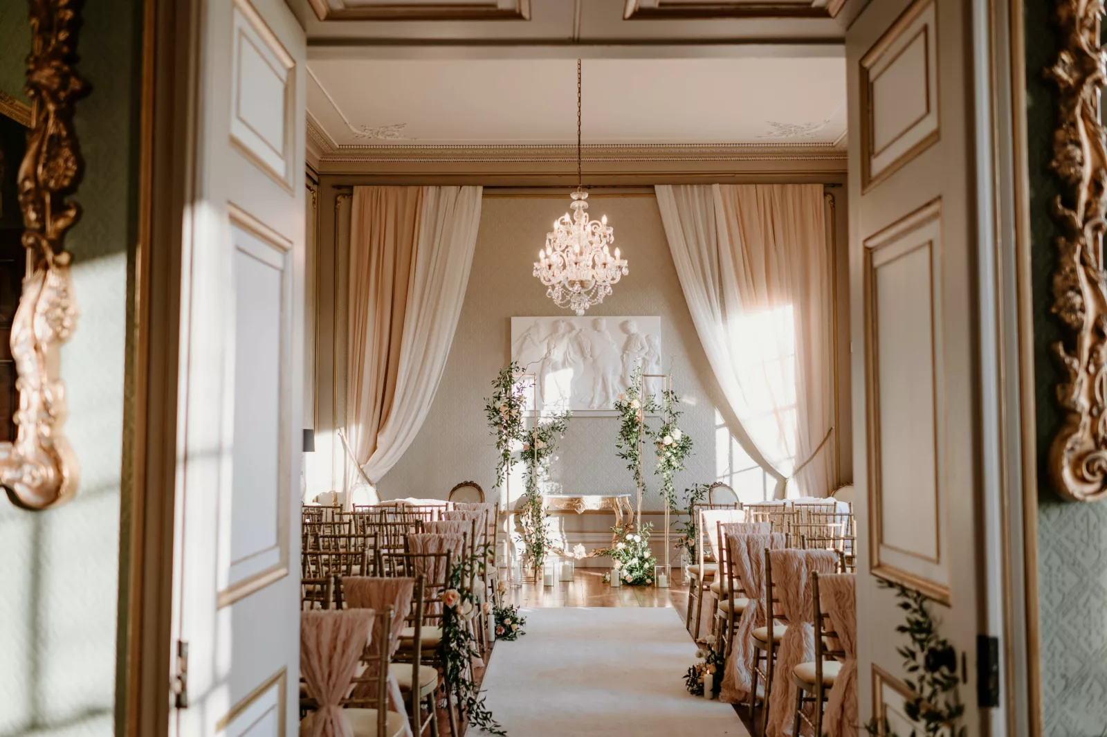 Dine Venues | Rise Hall | Winter wedding in Yorkshire | Stately home wedding venue | Peach wedding | Lucy Dennis Photography