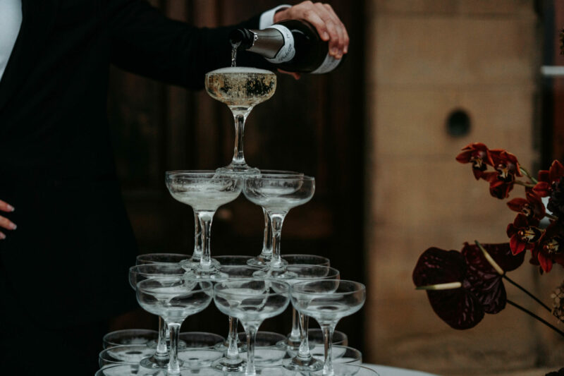 Dine Venues | Rise Hall | Country House Wedding Venue | Yorkshire wedding venue | Champagne Tower