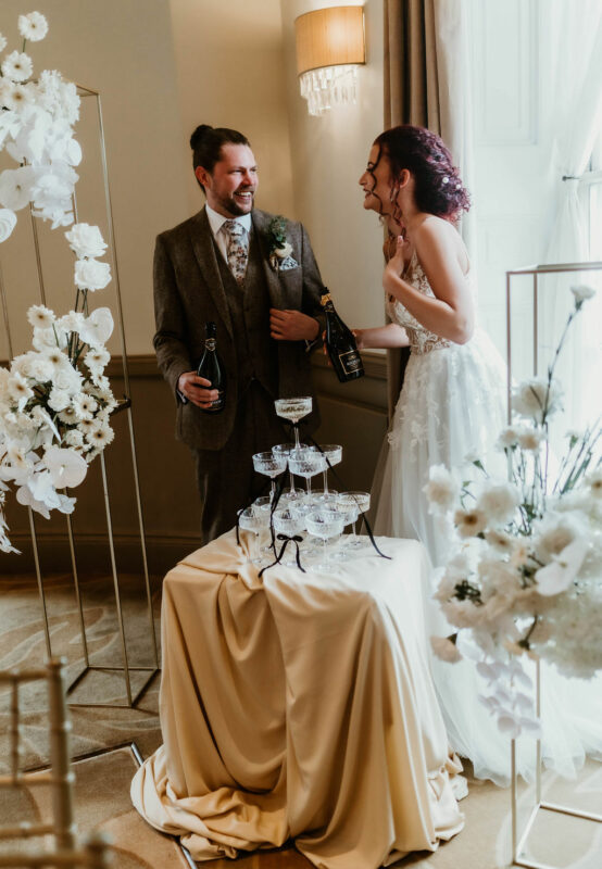 Dine Venues | The Mansion | City Luxe Wedding Venue | Leeds wedding venue | Champagne Tower